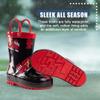 NORTY Rubber Rain Boots for Kids - Waterproof Rubber Boots Boys and Girls Solid & Printed Rainboots for Toddlers and Kids - Firetrucks view 4