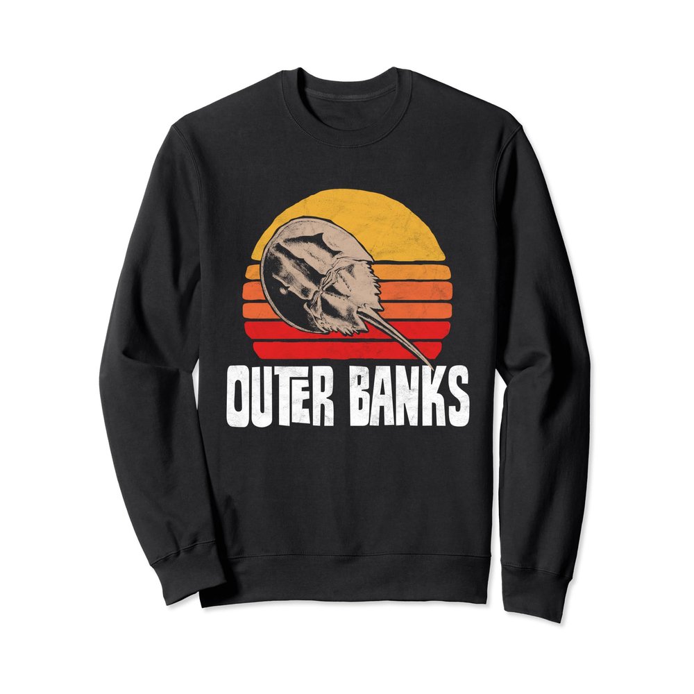 Outer Banks Beach Horseshoe Crab Vintage Sun Sweatshirt