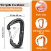 12kN Heavy Duty Carabiner Clips - Favofit 4-Pack 7075 Aluminum Small Carabiners with Snag-Free Wiregate - Lightweight D Ring Keychain Clip for Hammocks Camping Hiking Dog Leash view 2