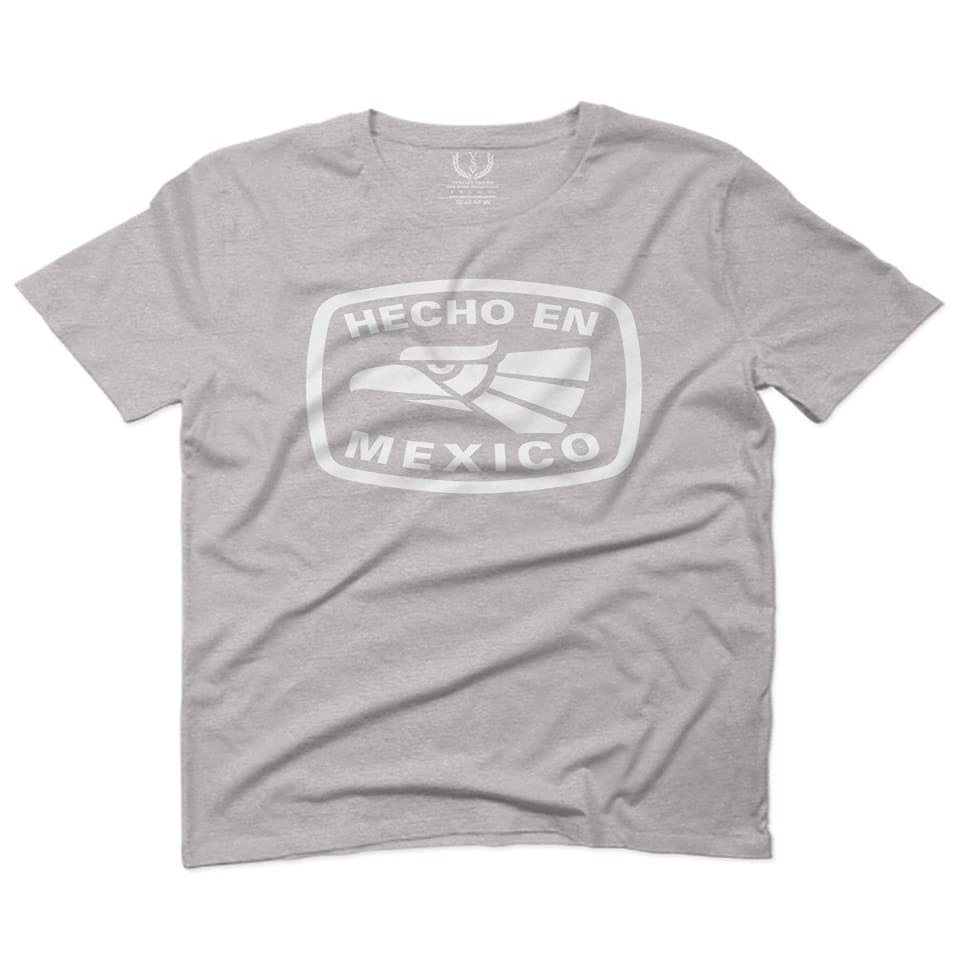 0114. Hecho en Mexico Logo 5 de Mayo Viva Mexican Republic Mexicano for Men T Shirt (Light Gray 2X-Large)