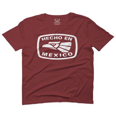 0114. Hecho en Mexico Logo 5 de Mayo Viva Mexican Republic Mexicano for Men T Shirt (Maroon, 2X Largel)