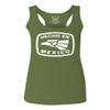 0114. Hecho en Mexico Logo 5 de Mayo Viva Mexican Republic Mexicano Women's Tank Top Racerback (Olive, Small) view 1