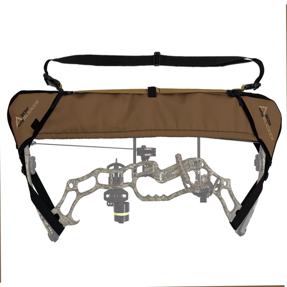 Slicker Weatherproof Bow Sling for Archery, Soft and Compact Bow Case for Hunting Gear Accessories, Cam and String Protector - Dark Earth Tan (G54)