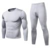 Toison Men's Winter Ultra Soft Thermal Underwear Long Johns Set with Fleece Lined (Light Gray, L) view 1