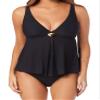 Amoressa Womens Swimwear Seaborne Esprit Tankini Bathing Suit Top with Underwire Bra, Black, 08 view 2