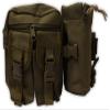 ToolUSA Green Military-Style Waist Bag | Approx. 10.5" (26.7 cm) W x 3" (7.6 cm) D x 7" (17.8 cm) H | 3 Front Pockets + Main Compartment | Water Bottle Holder | Adjustable Quick-Release Belt view 1