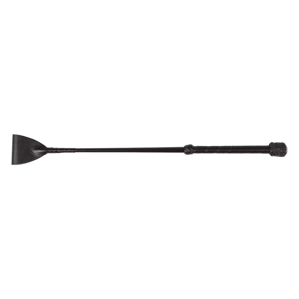 Huntley Equestrian Leather Jumping Bat Riding Crop Beautifully Crafted in England - Black - Leather Handle - 18" Inch