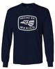 0114. Hecho en Mexico Logo 5 de Mayo Viva Mexican Republic Mexicano Men's Long Sleeve t Shirt (Navy Blue, Medium)