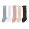 Bestjybt Baby Girls Boys Knee High Socks Cotton Newborn Infants Toddlers Cable Knit Tube Ruffled Stockings, 5 Pairs (Multicolor, 3-12 Months) view 1