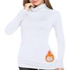 LE VONFORT Women's Mock Neck Long Sleeve Thermal Tops Lightweight Fleece Lined Underwear White XX-Large