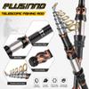 PLUSINNO Fishing Rod and Reel Combos - Carbon Fiber Telescopic Fishing Pole - Spinning Reel 12 +1 Shielded Bearings Stainless Steel BBTravel Saltwater Freshwater Full Kit 7.87FT view 3