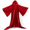 Hooded Cloak Red Halloween Wizard Robe Long Sleeve for Christmas Fancy Coat view 1