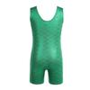 Alvivi Kid Girls Mermaid Sparkly Sleeveless Gymnastics Unitard Leotards Biketard Ribbon Stripe Jumpsuit Purple&Green 4-5 view 2