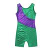 Alvivi Kid Girls Mermaid Sparkly Sleeveless Gymnastics Unitard Leotards Biketard Ribbon Stripe Jumpsuit Purple&Green 4-5 view 3