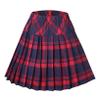 EXCHIC Women's A-Line Mini Skirt Stretchy High Waist Pleated Tennis Skirts Plaid School Uniform Dance Casual Wear (L, 1 Red) view 1