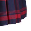 EXCHIC Women's A-Line Mini Skirt Stretchy High Waist Pleated Tennis Skirts Plaid School Uniform Dance Casual Wear (L, 1 Red) view 2
