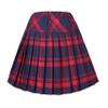 EXCHIC Women's A-Line Mini Skirt Stretchy High Waist Pleated Tennis Skirts Plaid School Uniform Dance Casual Wear (L, 1 Red) view 3