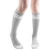 juDanzy Baby, Toddler and Kids Knee High Tube Socks for Boys and Girls with Grips (1 Pair) (6-10 Years (Shoe Size 1-4), Gray/White) view 1