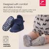 Zutano Unisex Organic Cotton Baby Booties With Gripper Soles, True Navy, 12M view 2