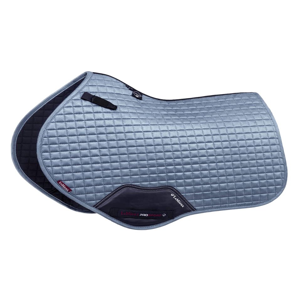 LeMieux Close Contact Suede Square Saddle Pad - English Saddle Pads for Horses - Equestrian Riding Equipment and Accessories (Ice Blue - Small/Medium)