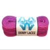 Derby Laces Striped - Flat, 10mm Wide, for Boots, Skates, Roller Derby, and Hockey Skates (Purple and Hot Pink, 96 Inch / 244 cm) view 1