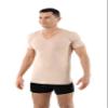 ALBERT KREUZ Men's Invisible v-Neck Business Undershirt with Short Sleeves 100% Organic Cotton Nude Beige XL view 2