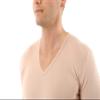 ALBERT KREUZ Men's Invisible v-Neck Business Undershirt with Short Sleeves 100% Organic Cotton Nude Beige XL view 3