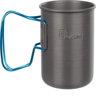 Olicamp Space Saver Camping Mug with Colored Grip | Nests Nalgene Bottle Inside | Lightweigh and Compact | Perfect for Camping and Backpacking, Blue