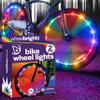 Brightz WheelBrightz LED Bike Tire Lights (2-Pack Rainbow) Burning Man Bike Lights - Bike Decorations for Music Festivals - Safety Bicycle Accessories for Men and Women Riding Bikes at Night view 1