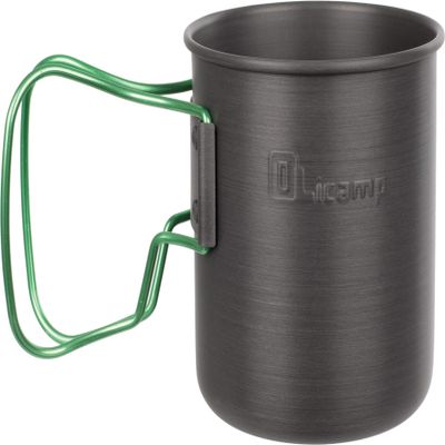 Olicamp Space Saver Camping Mug with Colored Grip, Nests Nalgene Bottle Inside, Lightweight and Compact, Perfect for Camping and Backpacking, Lime