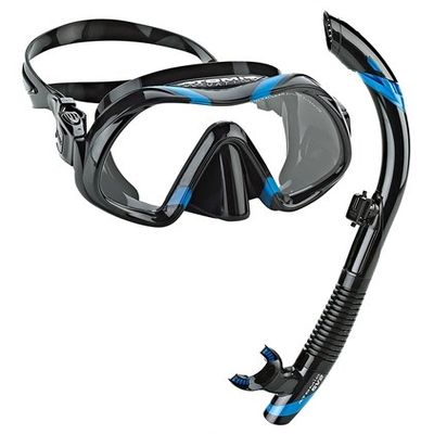Atomic Aquatics Venom Mask and SV2 Snorkel Combo (Black/Blue)