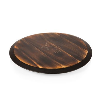 PICNIC TIME NFL Detroit Lions Lazy Susan Serving Tray, Wooden Turntable Round Charcuterie Board, Cheese Serving Platter, (Fire Acacia Wood)
