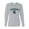 UGP Campus Apparel LL03 - Michigan State Spartans Arch Logo Womens Long Sleeve - 3X-Large - Athletic Heather view 1
