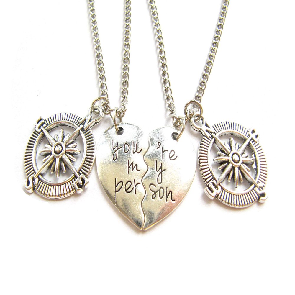 2 Best Friends Necklaces, You're My Person Necklaces,Compass Necklaces, You're My Person Best Friends Necklaces, BFF Necklaces