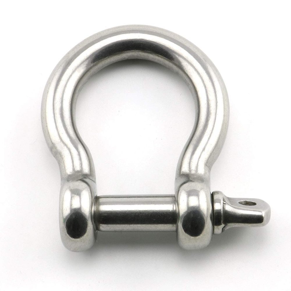 Heyous 1/2 Inch 12mm Screw Pin Anchor Shackle Stainless Steel Heavy Duty Bow Shape Load Clamp for Chains Wirerope Lifting Paracord Outdoor Camping Survival Rope Bracelets