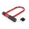 Aexit Bike Bicycle Bike Locks Motorcycle Safety Security Plastic Covered U Shaped Lock Red Cable Locks w Keys view 1
