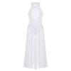 ACSUSS Kids Girls Ballet Dance Dress Halter Mesh Maxi Dress Modern Contemporary Dancewear White 16 view 2