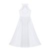 ACSUSS Kids Girls Ballet Dance Dress Halter Mesh Maxi Dress Modern Contemporary Dancewear White 16 view 4