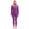 PISIQI Thermal Underwear Women Ultra-Soft Long Johns Set Base Layer Skiing Winter Warm Top & Bottom Purple view 1