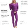 PISIQI Thermal Underwear Women Ultra-Soft Long Johns Set Base Layer Skiing Winter Warm Top & Bottom Purple view 2