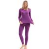 PISIQI Thermal Underwear Women Ultra-Soft Long Johns Set Base Layer Skiing Winter Warm Top & Bottom Purple view 4