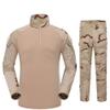 Outdoor Hunting Clothes Airsoft Shooting Shirt Pants Set Battle Dress Uniform BDU Set Tactical Combat Camouflage Clothing - 3 Color Desert - XXL view 1