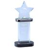 SHOP AWARDS AND GIFTS Customizable 8-1/4 Inch Optical Crystal Star Tower Award on Black Base, Includes Personalization view 2