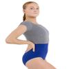 Capezio Ribbed Sweater Knit Cropped Sweater - Size Small, Heather Gray view 3