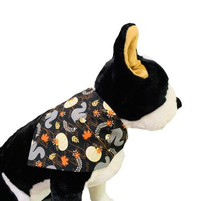 BPAWED PALS Fall Squirrels Over-The-Collar Dog Scarf (Extra Small)