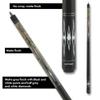 Action Classic Billiards Pool Cue Stick - 13mm 7-Layered Tip, 29" Hard Rock Maple Wood Shaft with 10-12" Taper - Matte Grey Stain w/Points - 21oz view 4