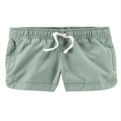 Carter's Baby Girls' Easy Pull-On Twill Shorts,Green,3 Months