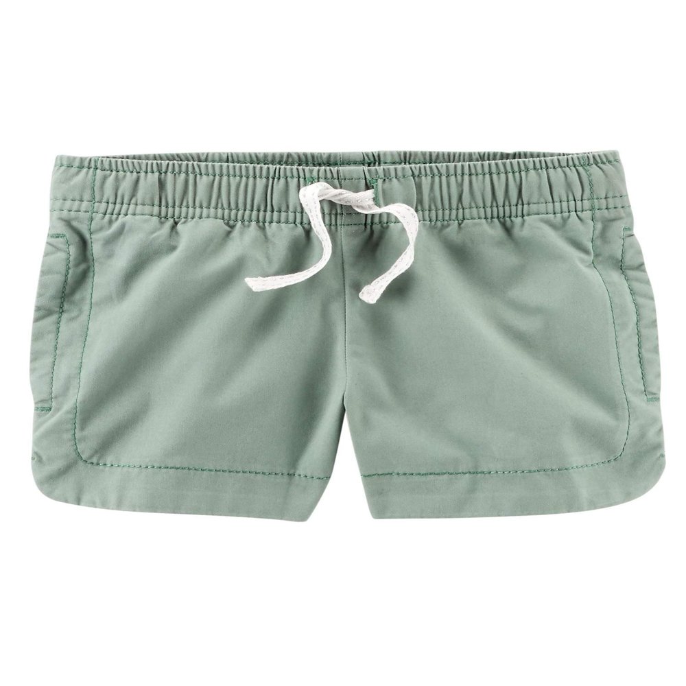 Carter's Baby Girls' Easy Pull-On Twill Shorts,Green,3 Months