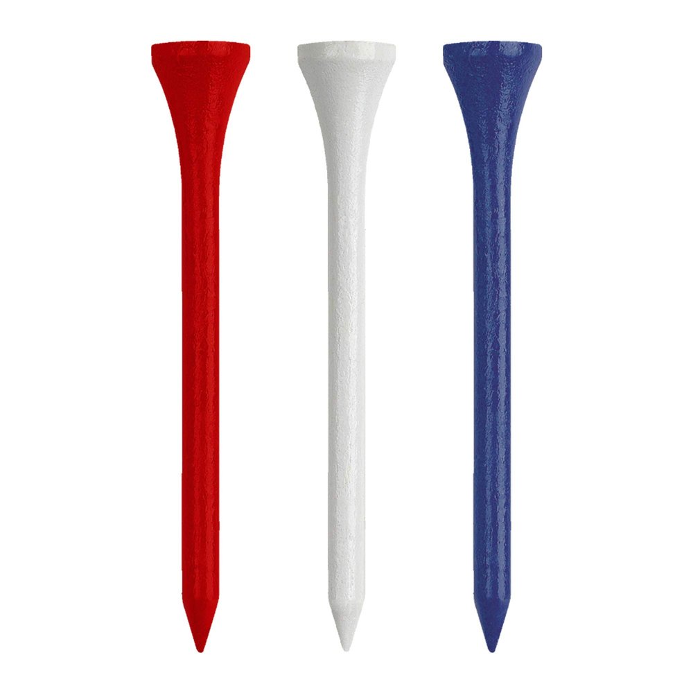 IZZO Golf Wood Golf Tees, 1.75 Inch, Red/White/Blue (Pack of 200)