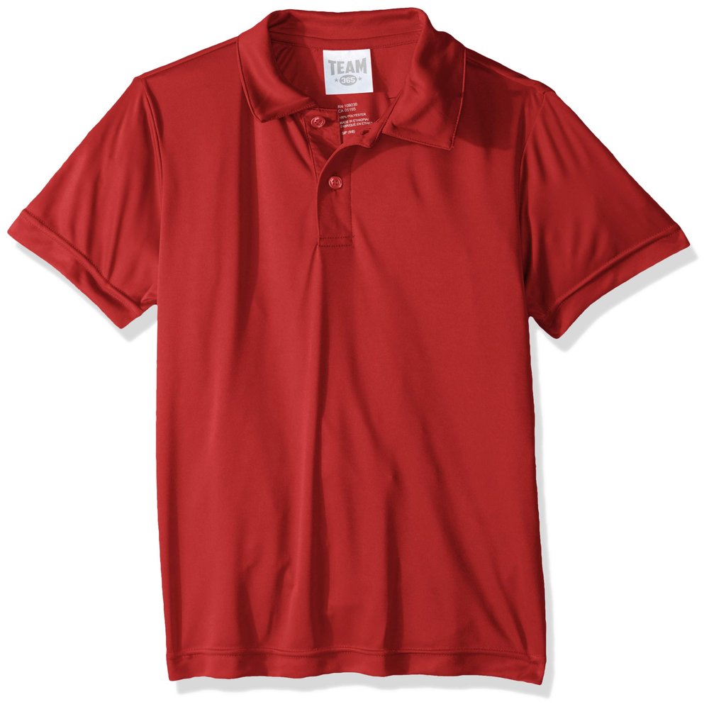 AquaGuard Boys' Big TM36-TT51Y-Zone Performance Polo, Sport red, Small